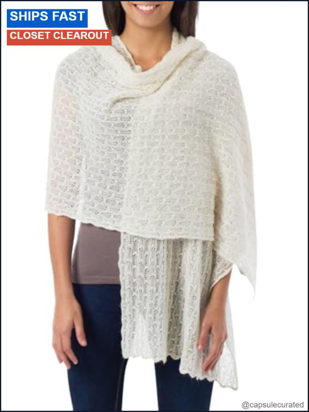 Handmade Alpaca Blend Shawl Wrap | Pure Wool from Peru | 75in x 21.75in